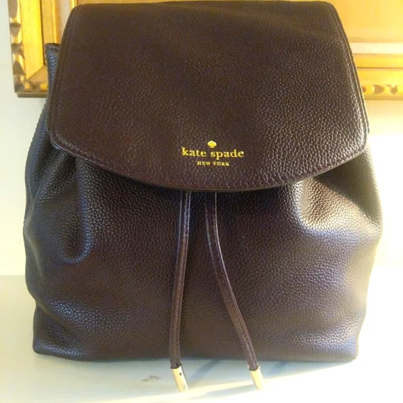 Wine Kate Spade Backpack WEEKEND SALE New Kate Spade Smooth Leather Backpack Wine Brown main image 3